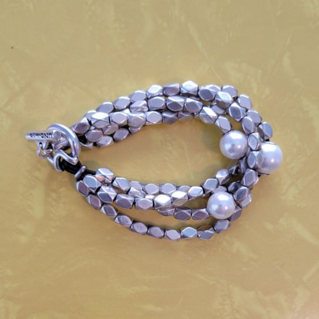 Uno De 50 End Pearl Bracelet